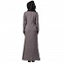 Polka dotted layered abaya- Grey-Navy Blue Polka dotted layered abaya- Grey-Navy Blue